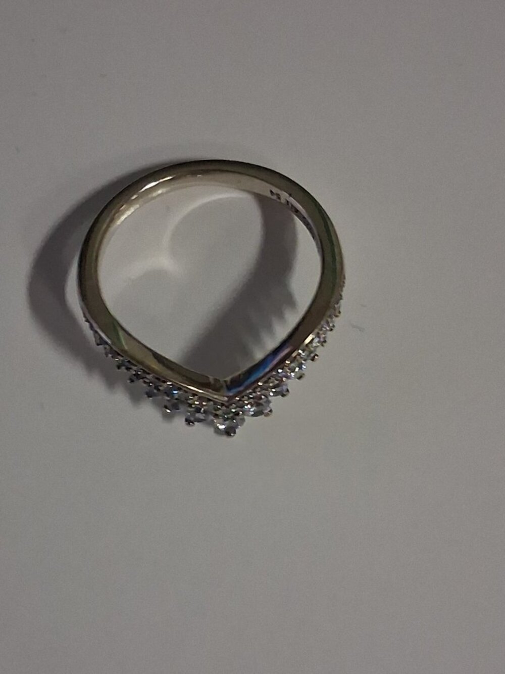 Pandora 197736CZ-54 Princess Wishbone Ring – Sterling Silver – Size 7